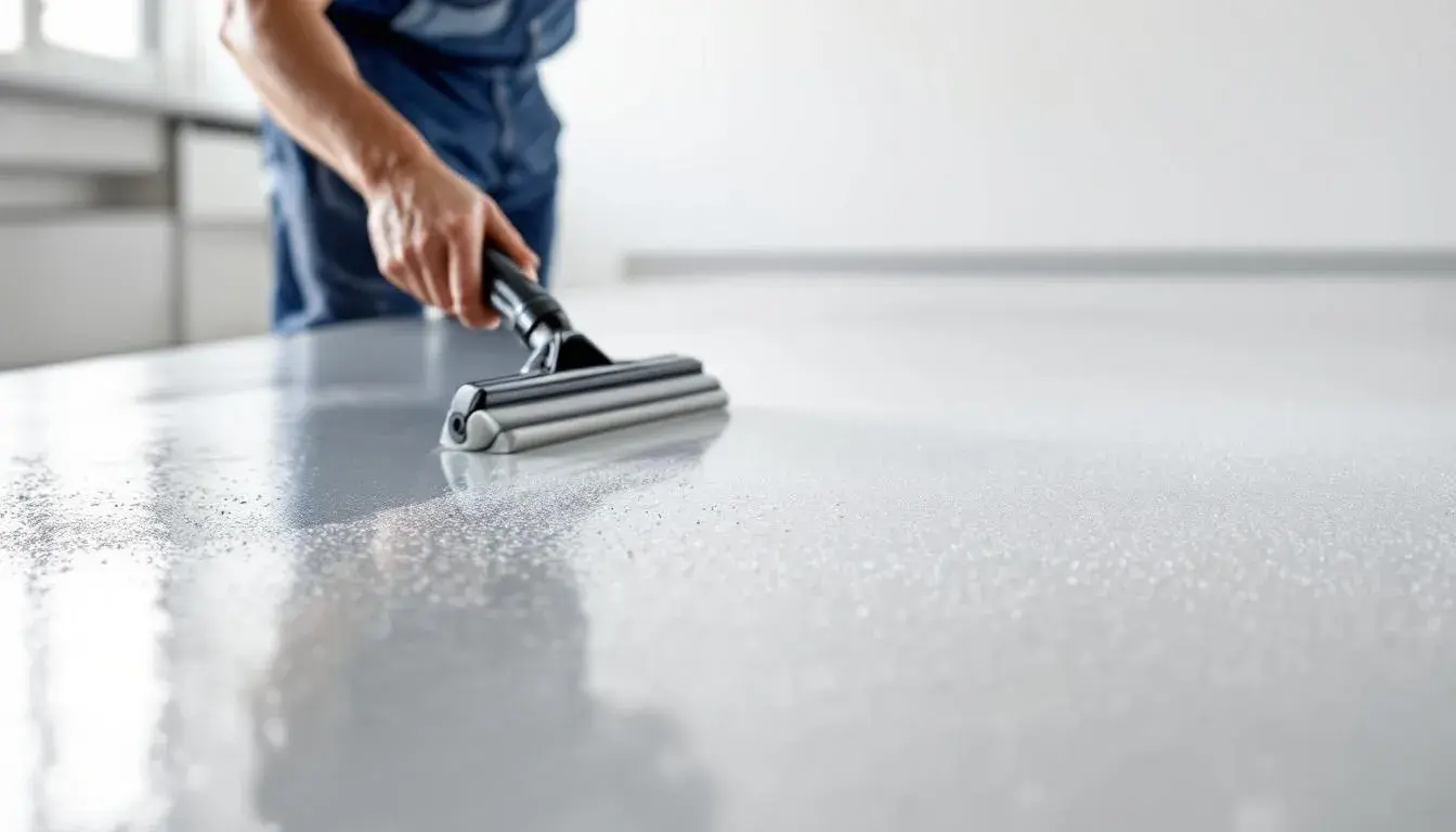 Applying a durable epoxy coating to a basement floor