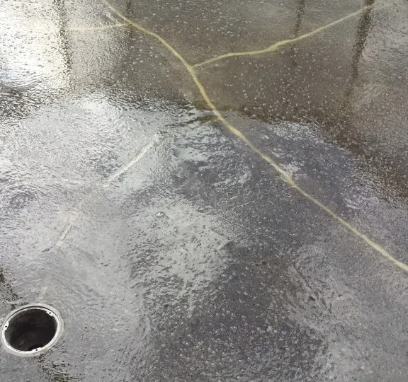 Spalled balcony slab in Mississauga during concrete repair