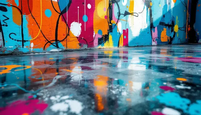 A freshly painted concrete floor with a protective sealant applied, ready for long-term use.