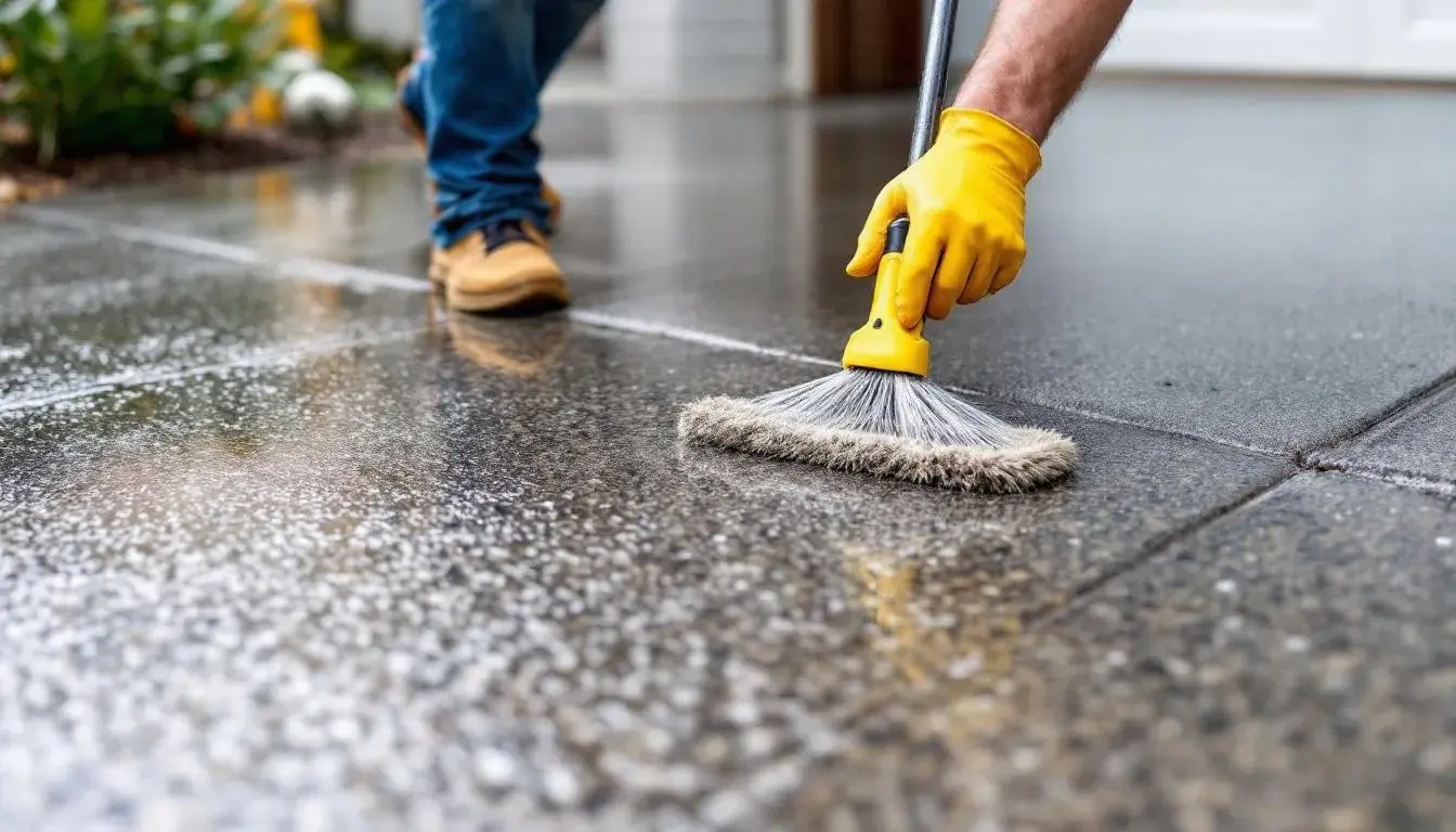 Beautiful sealed concrete driveway with enhanced durability