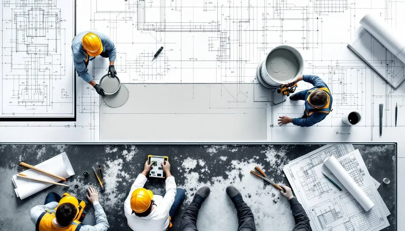 Dedicated team working on a high-quality concrete project